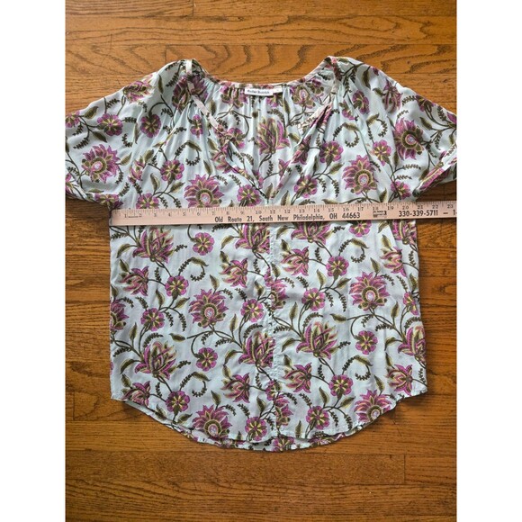 Roller Rabbit Womens Boho Popover Blouse Floral Print Size Medium - Picture 5 of 6